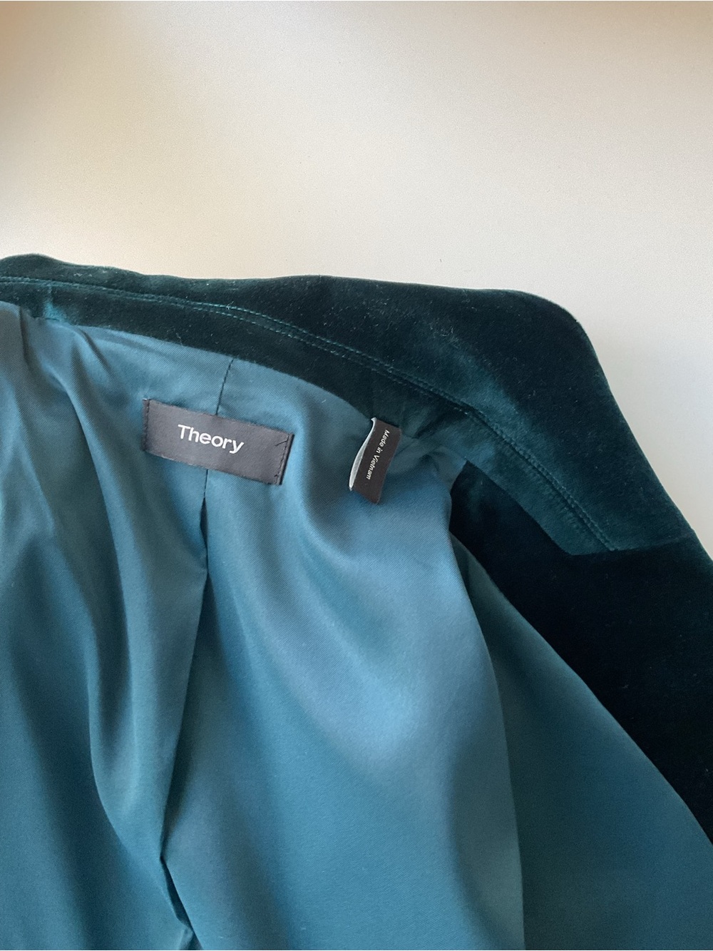 Theory Deep Green Velvet Single-Button Blazer - Picture 5 of 6